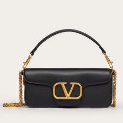 Fake Valentino Loco Large Shoulder Bag Black Calfskin Replica