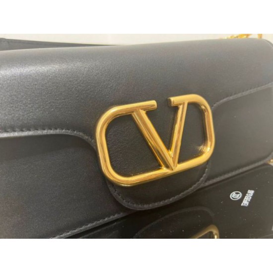 Fake Valentino Loco Large Shoulder Bag Black Calfskin Replica