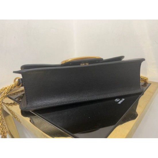 Fake Valentino Loco Large Shoulder Bag Black Calfskin Replica