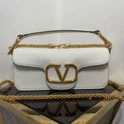 Replica Valentino Loco Large Shoulder Bag White Calfskin