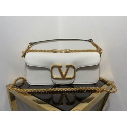 Replica Valentino Loco Large Shoulder Bag White Calfskin