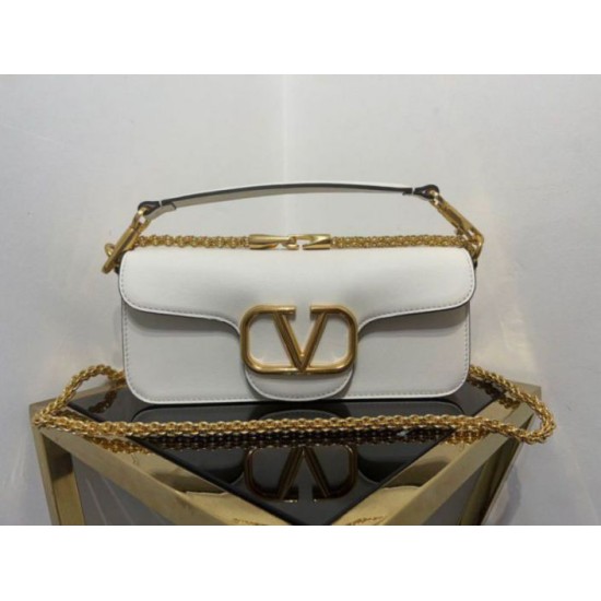 Replica Valentino Loco Large Shoulder Bag White Calfskin