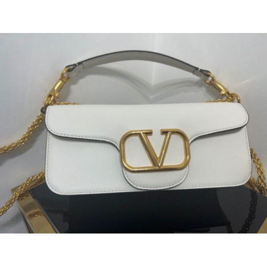 Replica Valentino Loco Large Shoulder Bag White Calfskin
