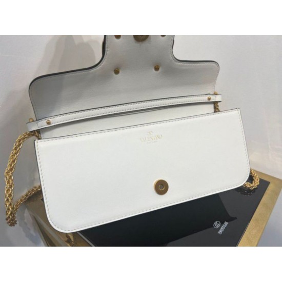 Replica Valentino Loco Large Shoulder Bag White Calfskin
