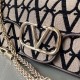 Fake Valentino Large Loco Shoulder Bag Black Toile Iconographe Replica