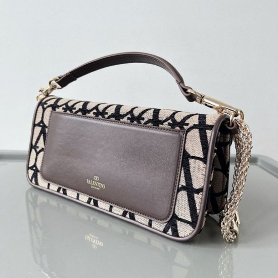 Fake Valentino Large Loco Shoulder Bag Black Toile Iconographe Replica