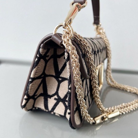 Fake Valentino Large Loco Shoulder Bag Black Toile Iconographe Replica