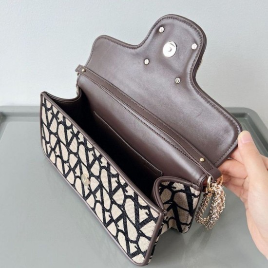 Fake Valentino Large Loco Shoulder Bag Black Toile Iconographe Replica