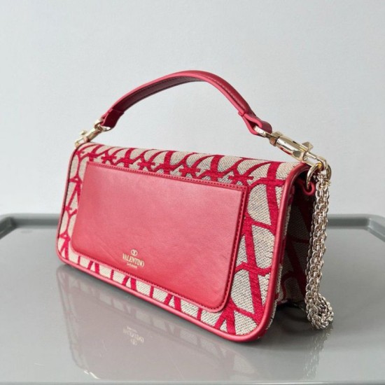 Replica Valentino Large Loco Shoulder Bag Red Toile Iconographe