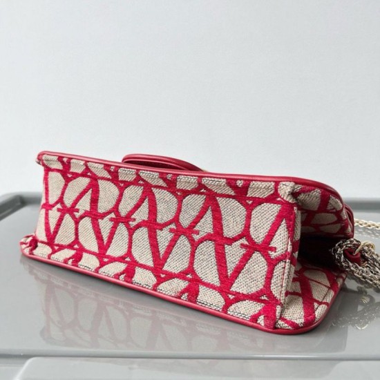 Replica Valentino Large Loco Shoulder Bag Red Toile Iconographe