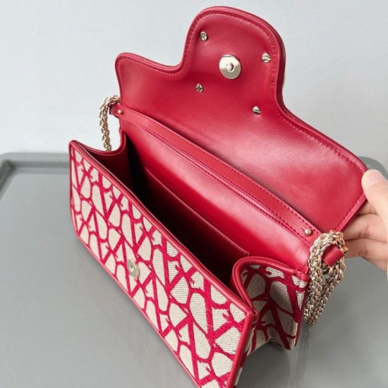 Replica Valentino Large Loco Shoulder Bag Red Toile Iconographe