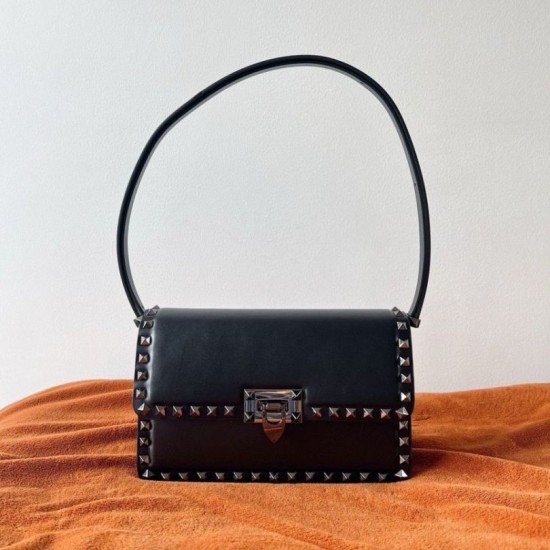 Replica Valentino Rockstud23 Shoulder Bag Black Calfskin
