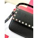Replica Valentino Rockstud Pouch Bag Black Grained Fake Valentino Rockstud Pouch Bag Black Grained Replica