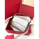 Replica Valentino Rockstud Pouch Bag White Grained 