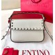 Replica Valentino Rockstud Pouch Bag White Grained 