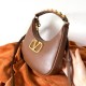 Replica Valentino Stud Sign Hobo Bag Dark Brown Calfskin