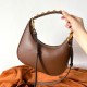 Replica Valentino Stud Sign Hobo Bag Dark Brown Calfskin