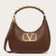 Replica Valentino Stud Sign Hobo Bag Dark Brown Calfskin