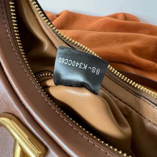 Replica Valentino Stud Sign Hobo Bag Dark Brown Calfskin