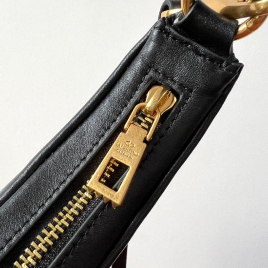 Replica Valentino Stud Sign Hobo Bag Black Calfskin