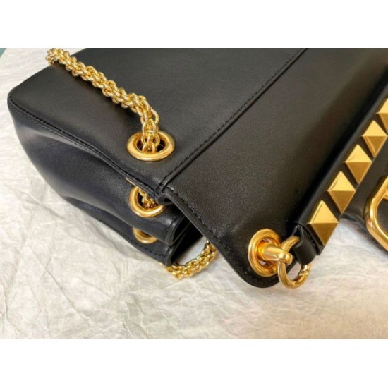 Replica Valentino Stud Sign Shoulder Bag Black Nappa Replica Valentino Stud Sign Shoulder Bag Black Nappa