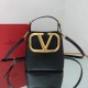 Replica Valentino Supervee Top Handle Bag Black Calfskin