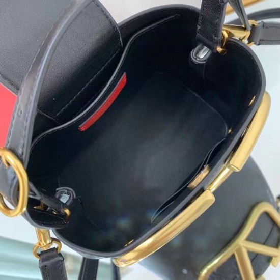 Replica Valentino Supervee Top Handle Bag Black Calfskin