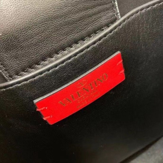 Replica Valentino Supervee Top Handle Bag Black Calfskin