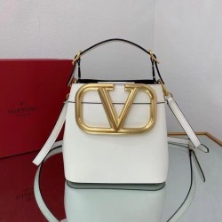 Replica Valentino Supervee Top Handle Bag White Calfskin