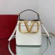 Replica Valentino Supervee Top Handle Bag White Calfskin