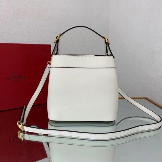 Replica Valentino Supervee Top Handle Bag White Calfskin
