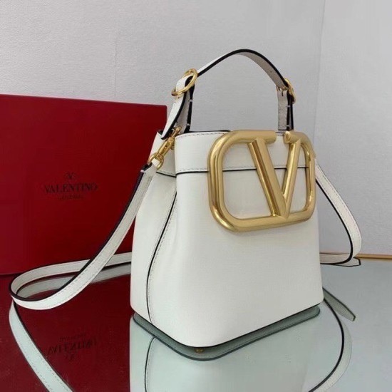 Replica Valentino Supervee Top Handle Bag White Calfskin
