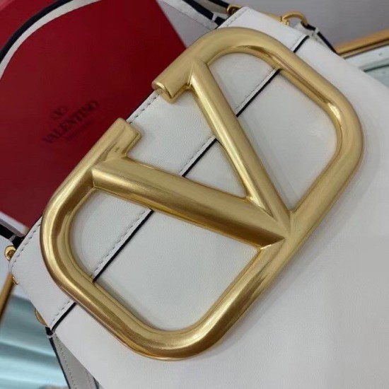 Replica Valentino Supervee Top Handle Bag White Calfskin