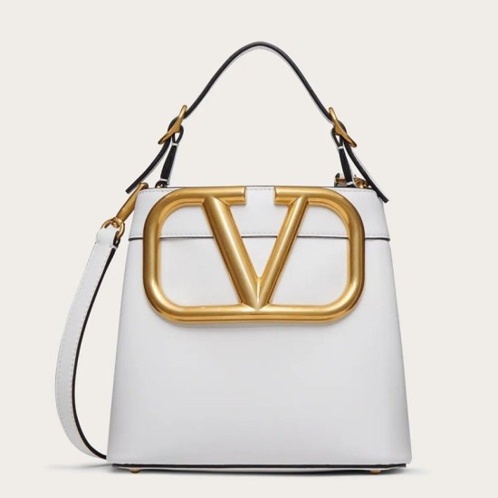 Replica Valentino Supervee Top Handle Bag White Calfskin