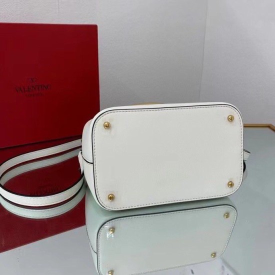 Replica Valentino Supervee Top Handle Bag White Calfskin