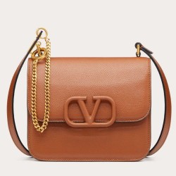Replica Valentino Small Vsling Shoulder Bag Brown Grainy 