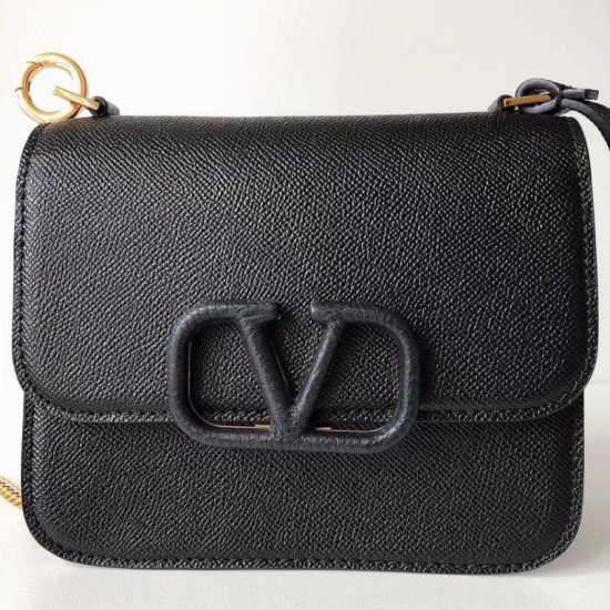 Fake Valentino Small Vsling Shoulder Bag Black Grainy Replica Replica Valentino Small Vsling Shoulder Bag Black Grainy