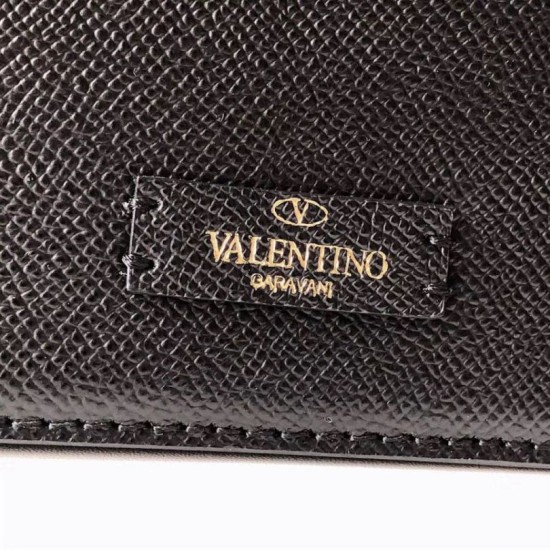 Replica Valentino Vsling Large Shoulder Bag Black Grainy Calfskin