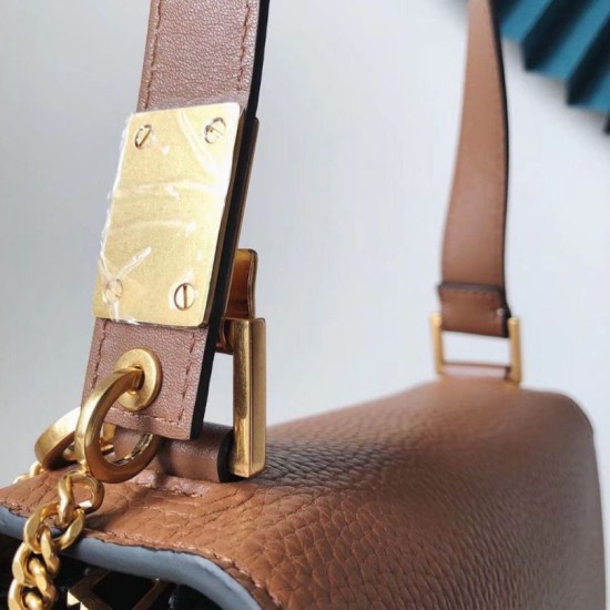 Fake Valentino Vsling Large Shoulder Bag Brown Grained Calfskin Replica Replica Valentino Vsling Large Shoulder Bag Brown Grained Calfskin