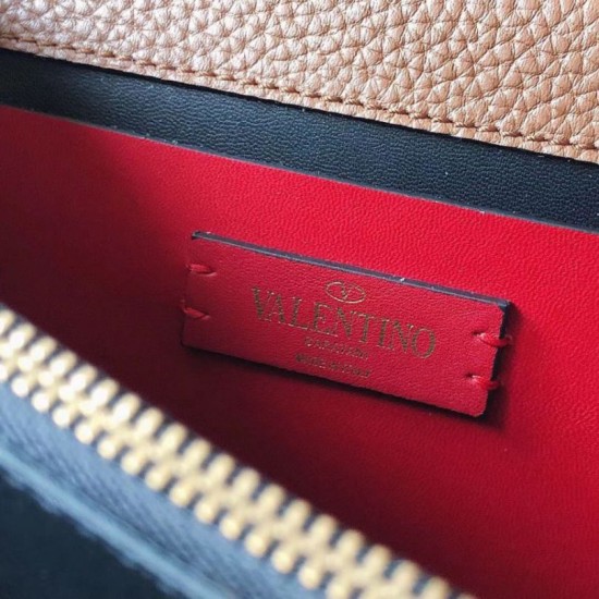 Fake Valentino Vsling Large Shoulder Bag Brown Grained Calfskin Replica Replica Valentino Vsling Large Shoulder Bag Brown Grained Calfskin
