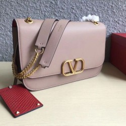 Replica Valentino Medium Vlock Shoulder Bag Poudre Calfskin