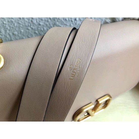 Replica Valentino Medium Vlock Shoulder Bag Poudre Calfskin