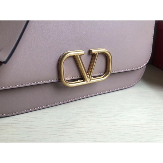 Replica Valentino Medium Vlock Shoulder Bag Poudre Calfskin