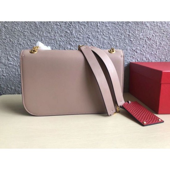 Replica Valentino Medium Vlock Shoulder Bag Poudre Calfskin