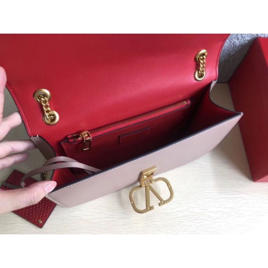 Replica Valentino Medium Vlock Shoulder Bag Poudre Calfskin