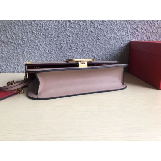 Replica Valentino Medium Vlock Shoulder Bag Poudre Calfskin