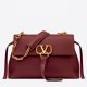 Replica Valentino Medium VRing Chain Bag Bordeaux Grainy Calfskin