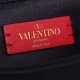 Fake Valentino Medium VRing Chain Bag Black Grainy Calfskin Replica