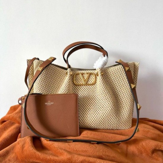 Replica Valentino Garavani Medium Straw Summer Tote Bag