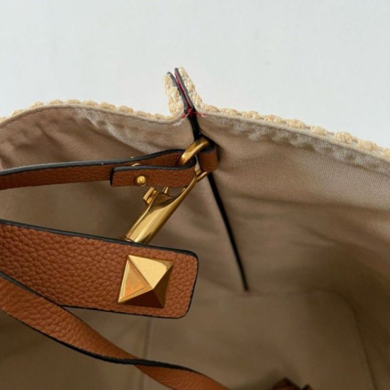 Replica Valentino Garavani Medium Straw Summer Tote Bag